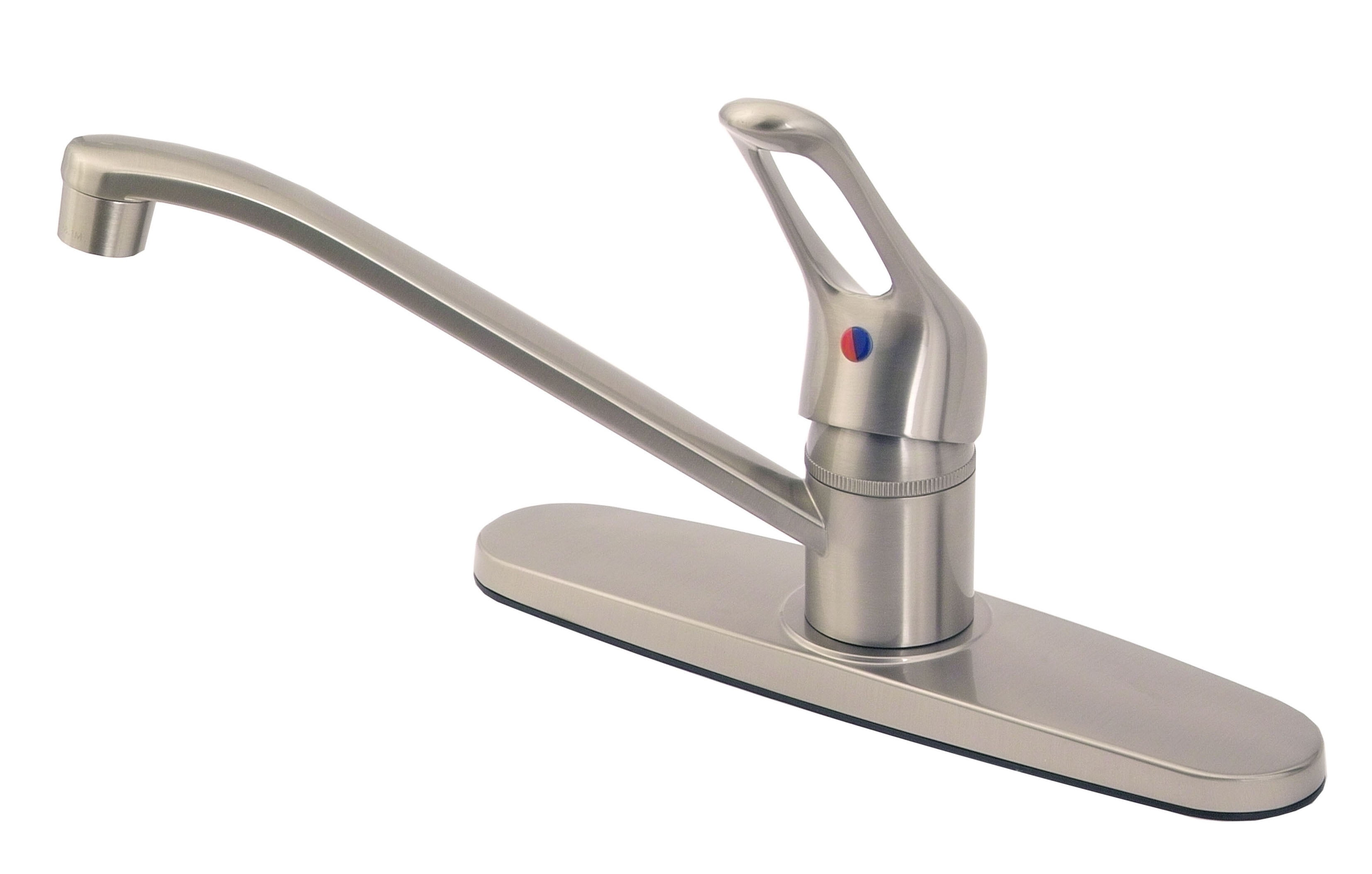 Kitchen Deck Faucet, No-lead Brass Construction, Satin Nickel Finish, with Washerless Cartridges