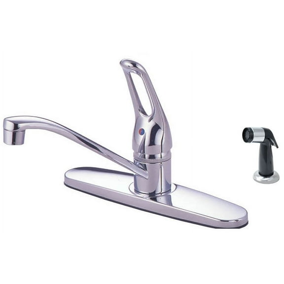 Kitchen Deck Faucet with Sink Sprayer, No-lead Brass Construction, Chrome Finish, Washerless Cartridge