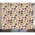 thumbnail image 1 of Ambesonne Colorful Curtains 2 Panel Set, Coffee Cups Cookies, 108" x 90", Multicolor, 1 of 3
