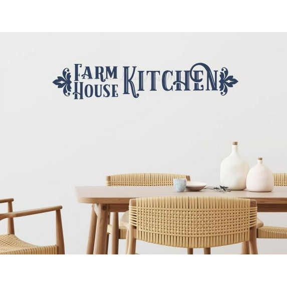 Kitchen Decor Vinyl Words Farmhouse Decals for Home Wall Art Decor 36x7-Inch Deep Blue