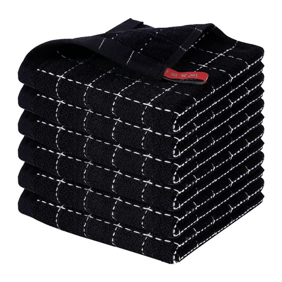 Kitchen Decor,Wash Cloth,Household Adult Thickened Washcloths,Kitchen Gadgets,Dish Cloths,Cleaning Rags,Scrubbing Scouring Pad,Kitchen Dish Rags,Absorbent Quick Drying,Hand Towels,Black,1PC,12"