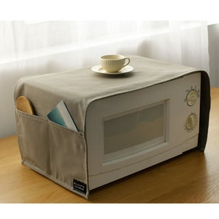 Stylish Microwave Oven Top Cover WIth 4 Pockets Brown