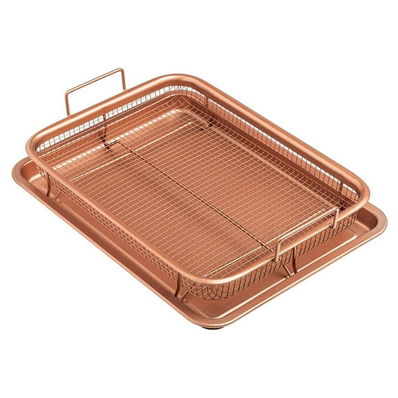 Kitchen Deep-fried Food Drain Basin Rectangle Crispy Tray Filter Mesh Fresh-keeping Basket Non-stick Oil Pan