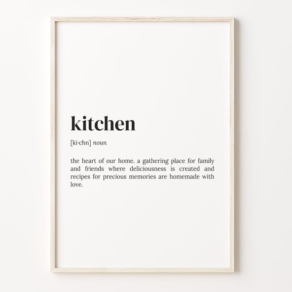 Kitchen Definition Minimalist Quote Poster Unframed Paper Print
