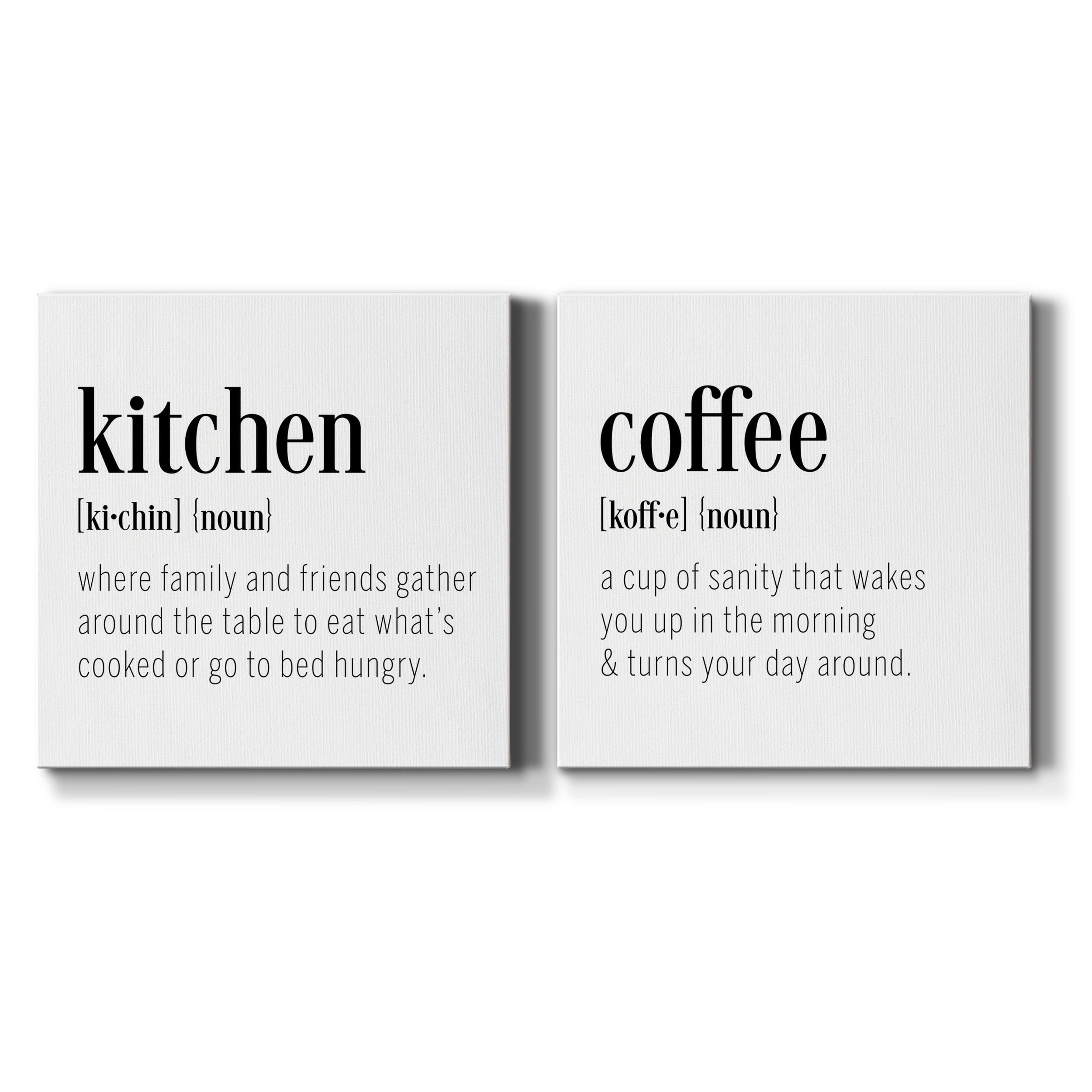Kitchen Definition - Premium Gallery Wrapped Canvas - Ready to Hang Set of 2 - 16 x 16 Each