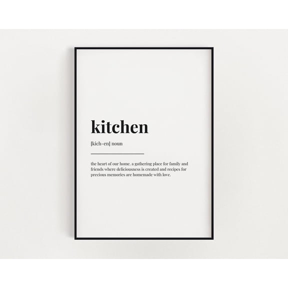 Kitchen Definition Print, Wall Art Quotes, Wall Art, Wall Art, Kitchen Wall Art Home Decor #3687, Unframed Poster Size 8x12