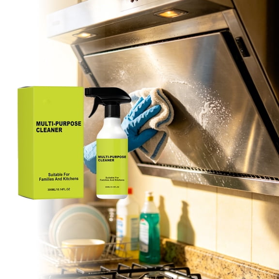 Kitchen Degreaser Foam Spray, Heavy Duty for Stove Oven Range Hood, Clinging Foam for Countertop Tile Sink Home, 10.14 fl oz, Green