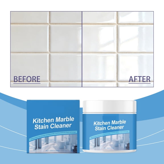 Kitchen Degreaser Powder for Countertops and Backsplashes, Non-Abrasive Oil Stain Remover for Quartz Granite and Stone Surfaces, Rinse-Free Spotless Finish
