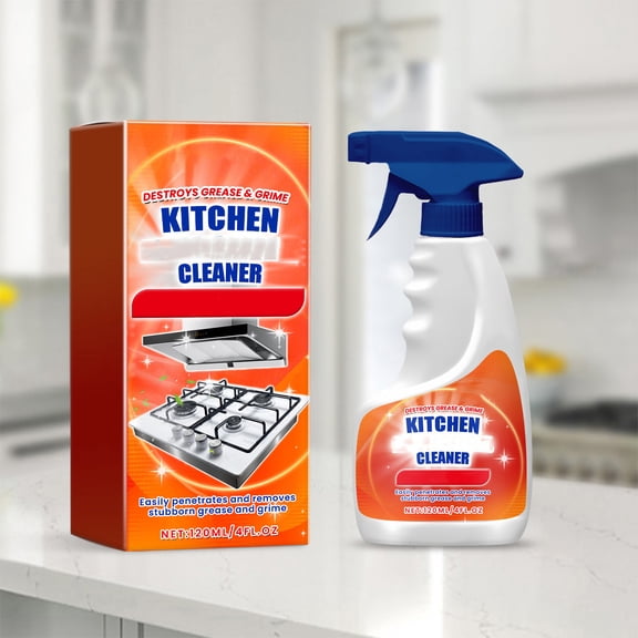 Kitchen Degreaser Spray, Advanced Grease Removal Cleaner for Cooktops and Range Hoods, Fast Acting Formula Removes Stubborn Oil and Grime,4 fl oz