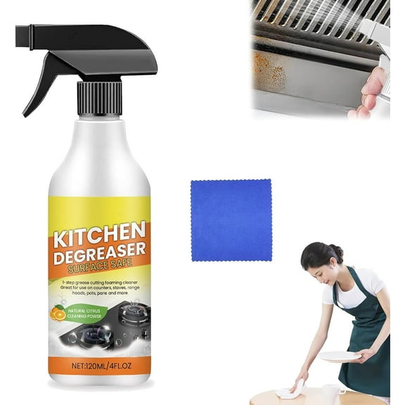 Kitchen Degreasing Foam Cleaner, Magic FoamCleaner, Kitchen Cleaner Spray Degreaser, Multipurpose Foam Cleaner Spray for Range Hood, Oven, Pots (1)