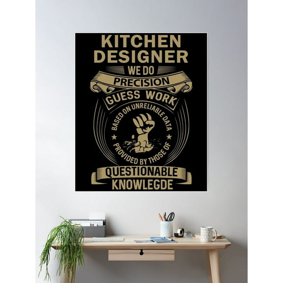 Kitchen Designer Poster Wall Art, Modern Wall Decor For Living Room Bedroom, 12x18 UNFRAMED