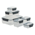 thumbnail image 1 of Kitchen Details 12 Piece 2.25 L Plastic Airtight Food Storage Container Set, Grey, 1 of 16