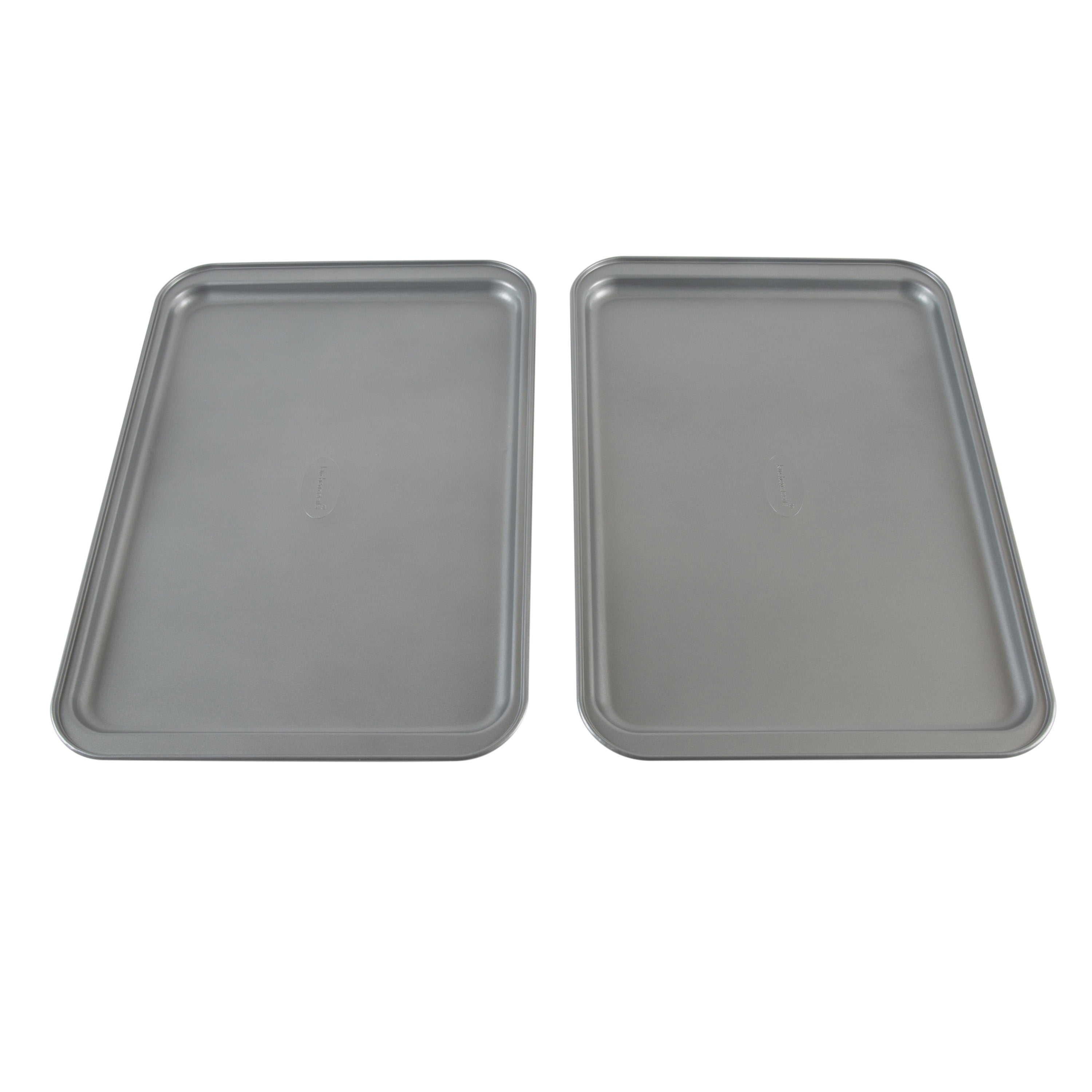 11 Inch Baking Sheets Pan Nonstick Set of 2, Walooza Cookie Sheet  Replacement Toaster Oven Trayï¼ŒDeep Size 1 inch Bakeware