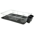 thumbnail image 1 of Kitchen Details 3 Piece Chrome Dishrack with Tray 19 " L x 3.9 H in Black, 1 of 12