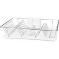 thumbnail image 1 of Kitchen Details 3 Piece Chrome Dishrack with Tray in White, 18.9" x 11.81" x 3.94", 1 of 3