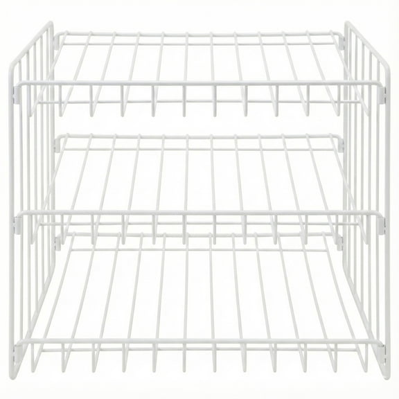 Kitchen Details 3 Tier Can Storage Organizer Rack in White