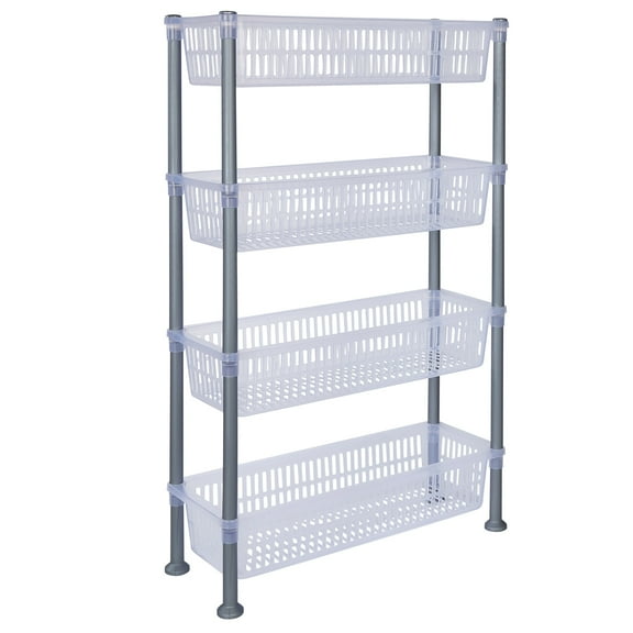 Kitchen Details 4 Tier Slim Basket Shelf in Clear