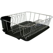 Kitchen Details Chrome 3 Piece Set Dish Rack in Black (17.5" x 14.5" x 5.25")