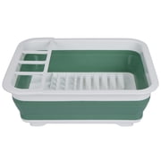 Kitchen Details Plastic Collapsible Dish Rack in Sage