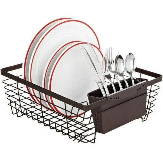Kitchen Details Flat Wire 5.5" H x 13.9" L Dish Rack in Bronze