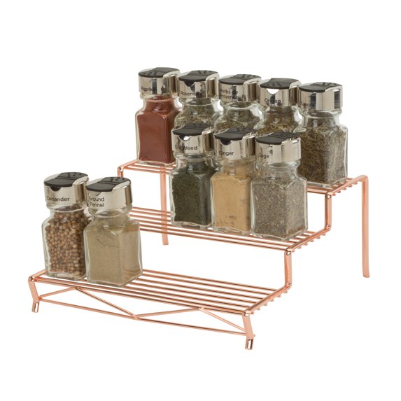Kitchen Details Geode 3 Tier Spice Rack Cabinet Organizer in Copper