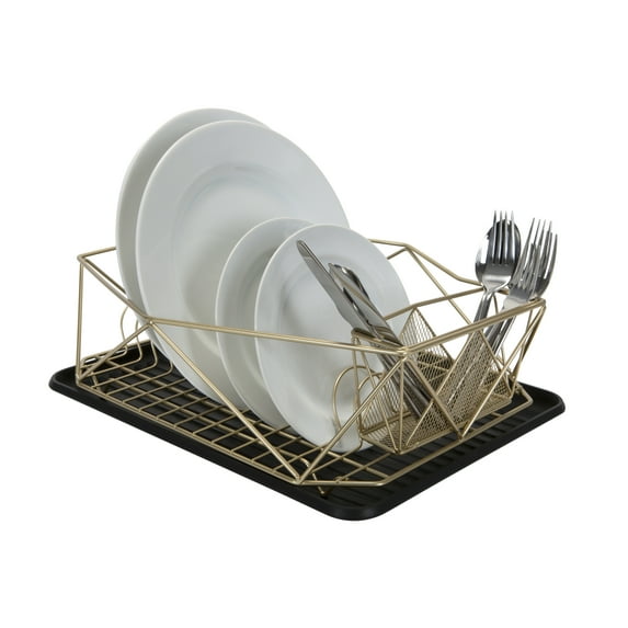 Kitchen Details Geode Dish Rack in Satin Gold