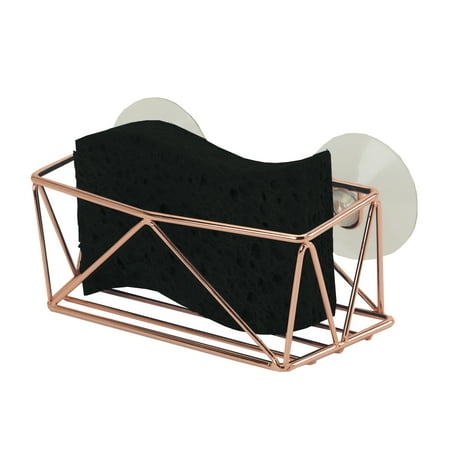 Kitchen Details Geode Sponge Holder Metal Sink Caddy, 5.9" x 2.7" x 2.4", Copper