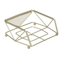 Kitchen Details Geode Steel Napkin Holder in Satin Gold, 8.5" x 7.2" x 3.25"