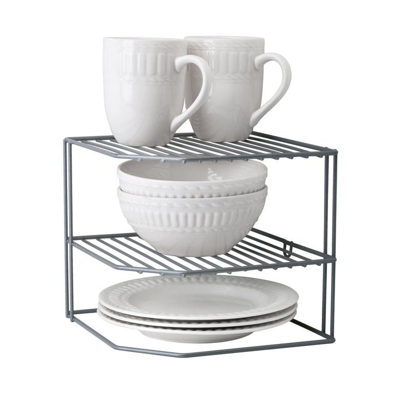 Kitchen Details Iron Corner Shelf, 3-Tier, Grey photo 1