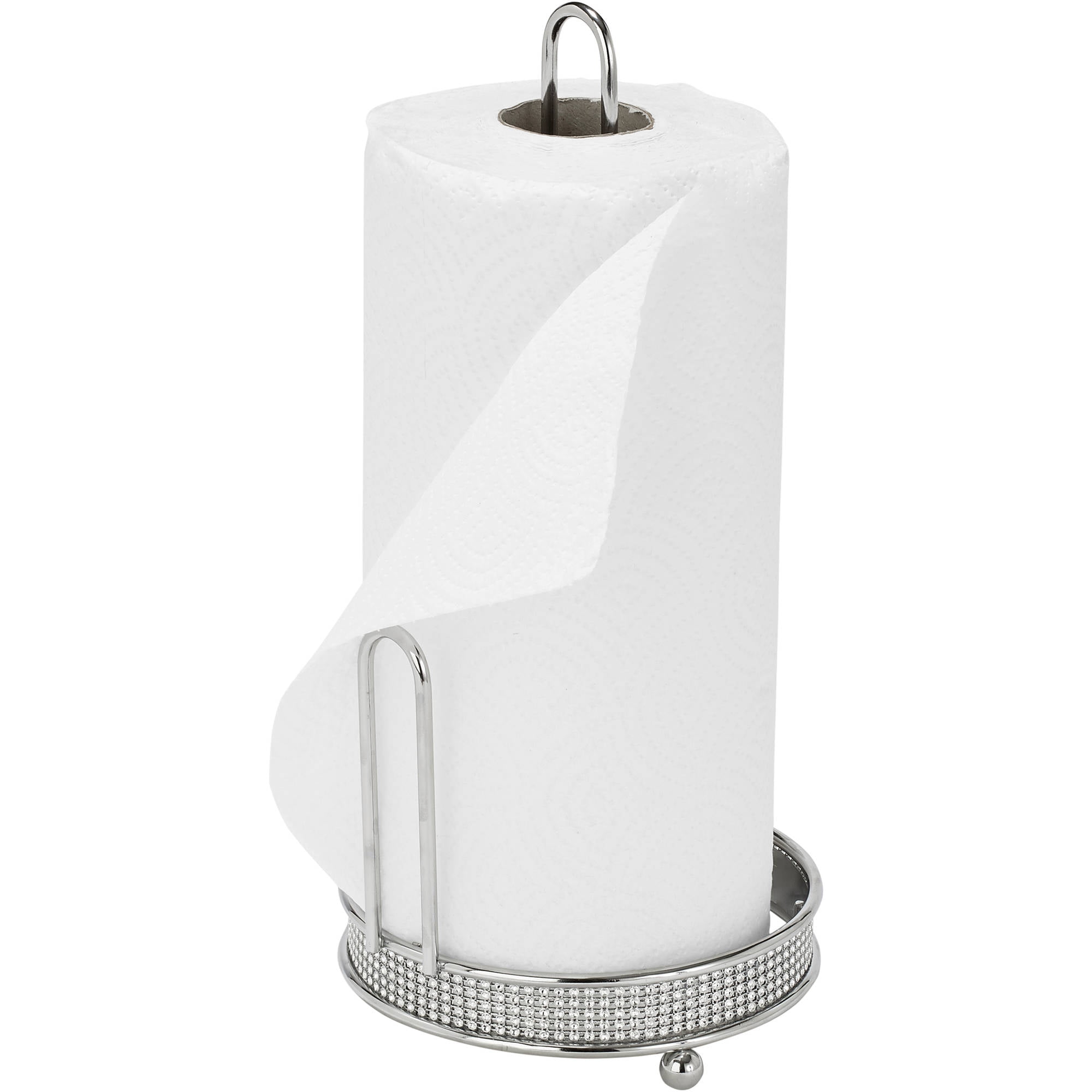 Kitchen Details Paper Towel Holder, Chrome Pave Diamond Design