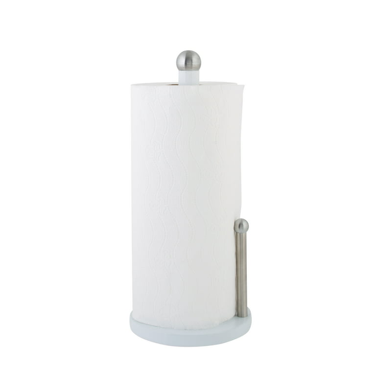Paper Towel Holder Countertop, Standing Paper Towel Roll Holder for Kitchen  Bathroom, with Weighted Base for One-Handed Operation (Silver)