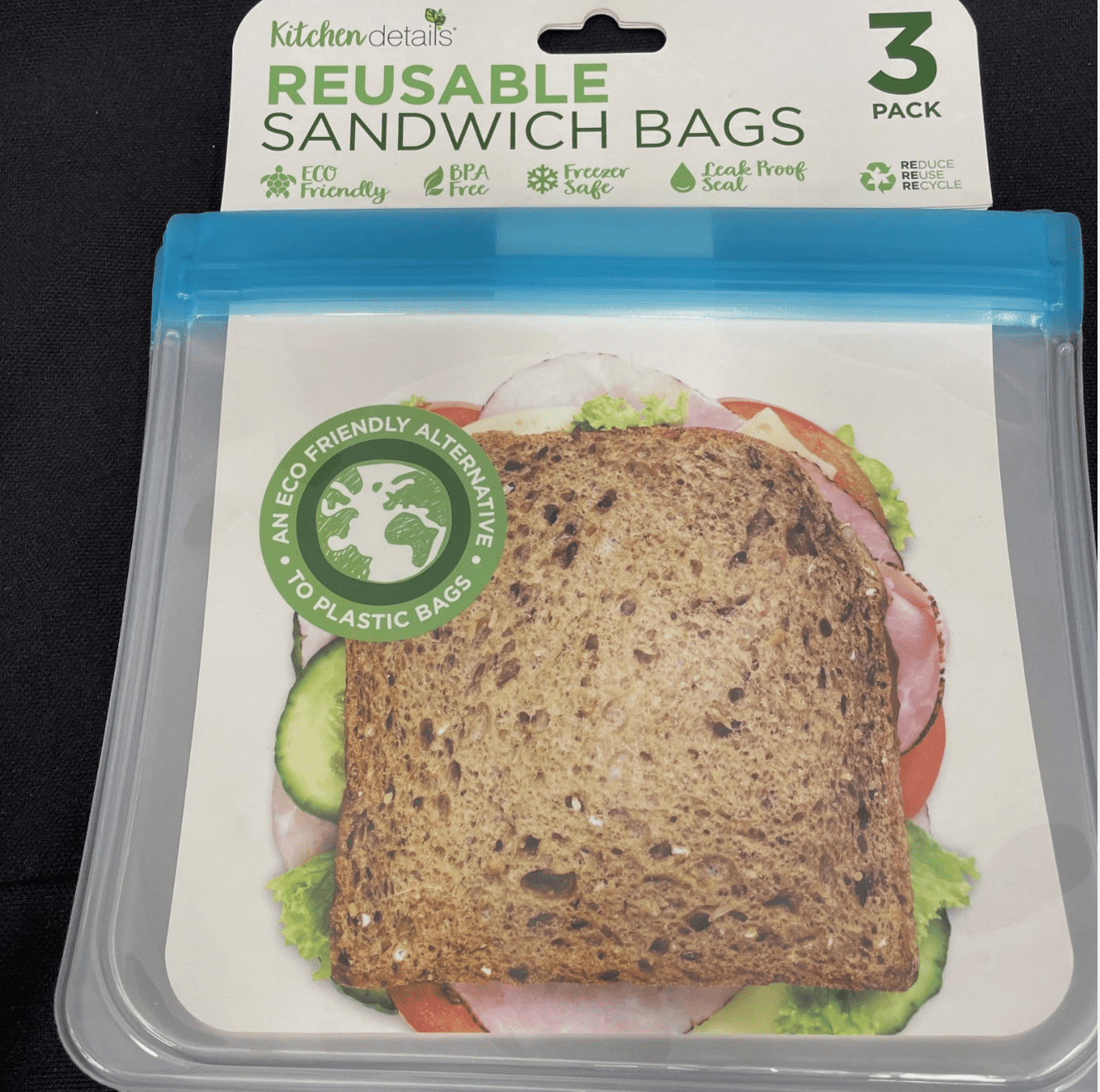 Kitchen Details Reusable Sandwich Bags 3pack