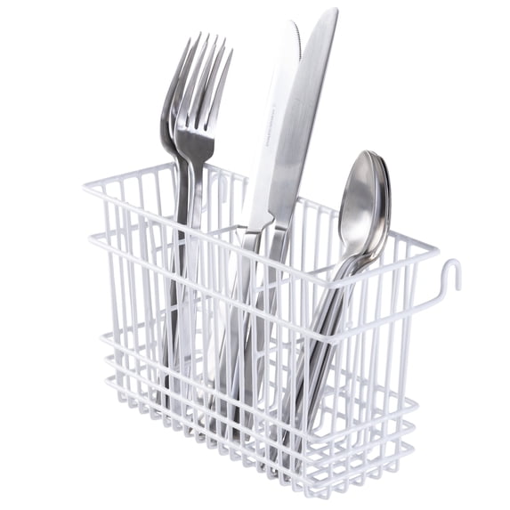 Kitchen Details Silverware Organizing Basket, White