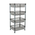 thumbnail image 1 of Kitchen Details Slim 4-Shelf Plastic Freestanding Shelves, Smoke Gray, 1 of 8