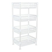Kitchen Details Slim 4 Shelf Plastic Freestanding Shelves, White