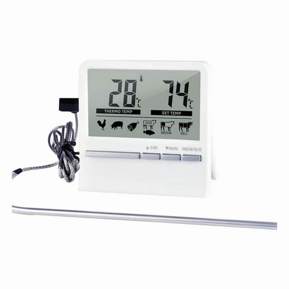 Kitchen Digital CookingThermometer Meat Food Temperature for Oven BBQ Grill Timer Function with Heat Meter for Cooking B