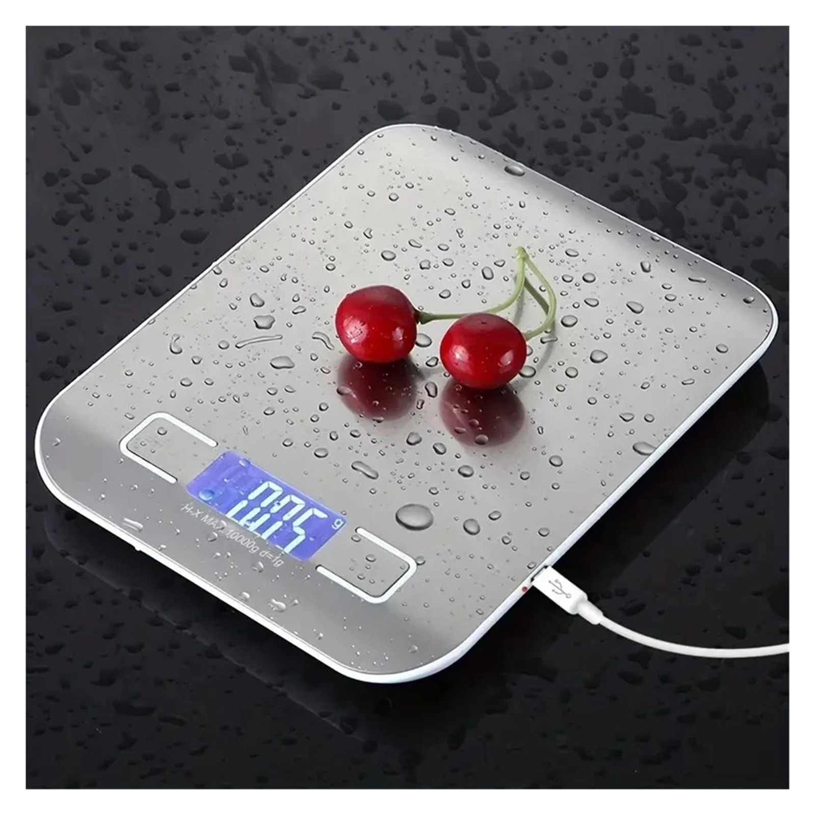 Kitchen Digital Scale Multi-Function Portable Weighing Scale LCD Display USB Charging Electronic