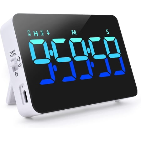 Kitchen Digital Timer, Count Down Up, Recharable, Vibration Mode Adjustable Volume and Brightness LED Display, Time Manament Cook, Desk, Kids Adults Study Teaching, Kitchen Gadts Blue