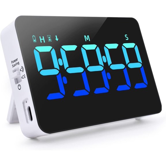 Kitchen Digital Timer, Count Down Up, Recharable, Vibration Mode Adjustable Volume and Brightness LED Display, Time Manament Cook, Desk, Kids Adults Study Teaching, Kitchen Gadts Blue