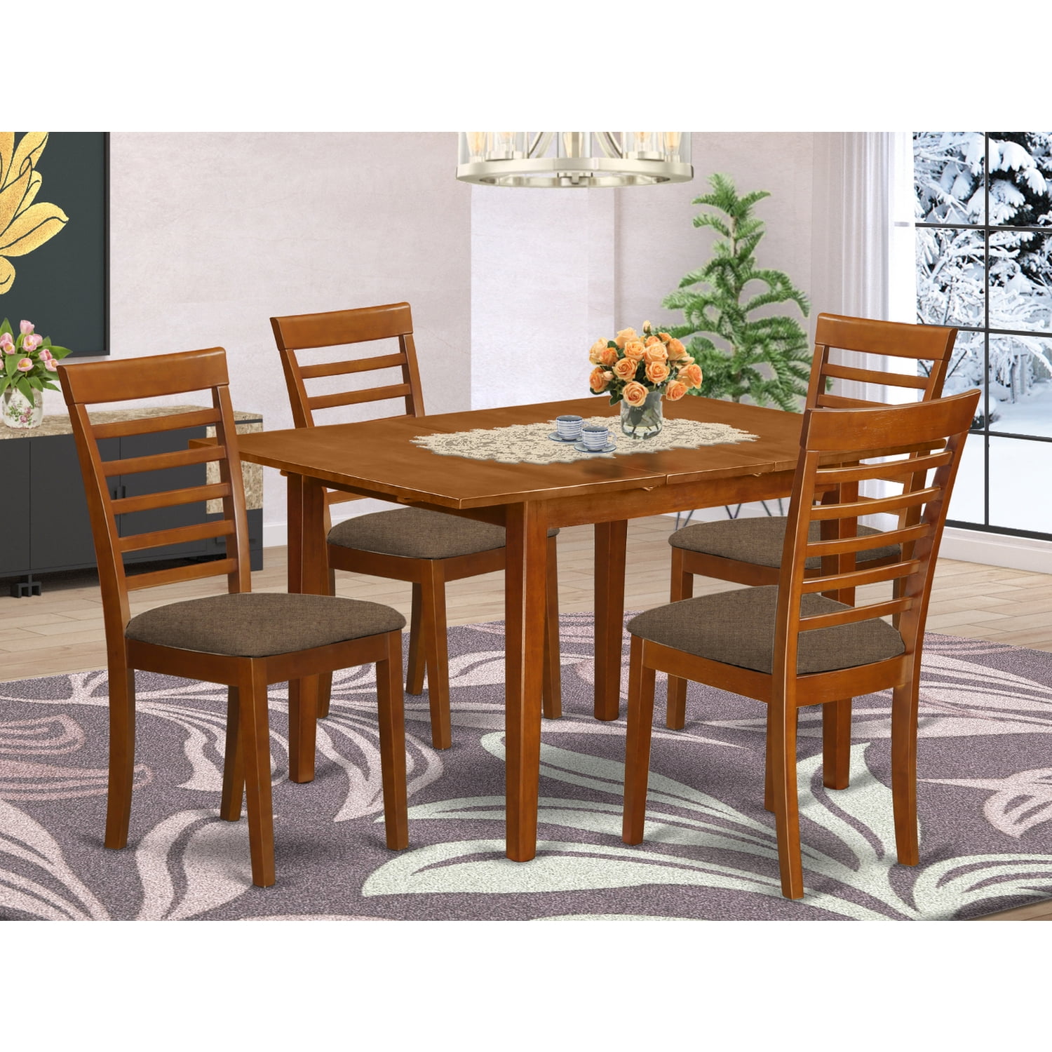 Kitchen SetSmall Dining Tables And Dining ChairsFinishSaddle