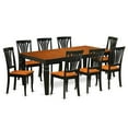 thumbnail image 1 of Kitchen Dinette Set with One Logan Dining Table & 8 Chairs, Black & Cherry - 9 Piece, 1 of 1