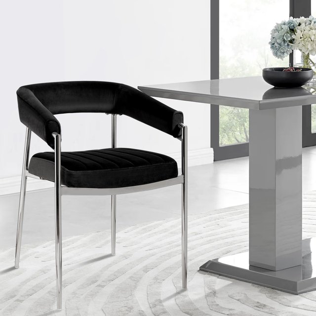 Kitchen Dining Chair, Set of 1, with Arms Modern Velvet Upholstered