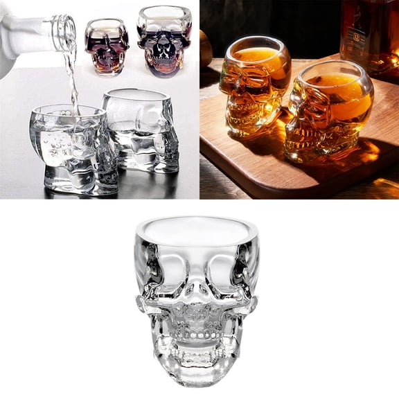 Kitchen & Dining Entertaining Glassware Drinkware Old Fashioned Glasses Skull Cup for Serving Scotch Whiskey Mixed Drinks(2Pcs)