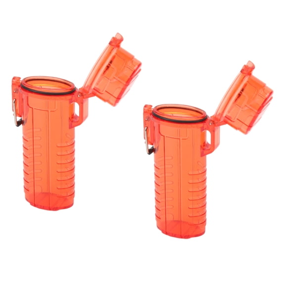 Kitchen & Dining Lighter Storage Box, 2Pcs Transparent Waterproof Lighter Case for Outdoor Transparent Red