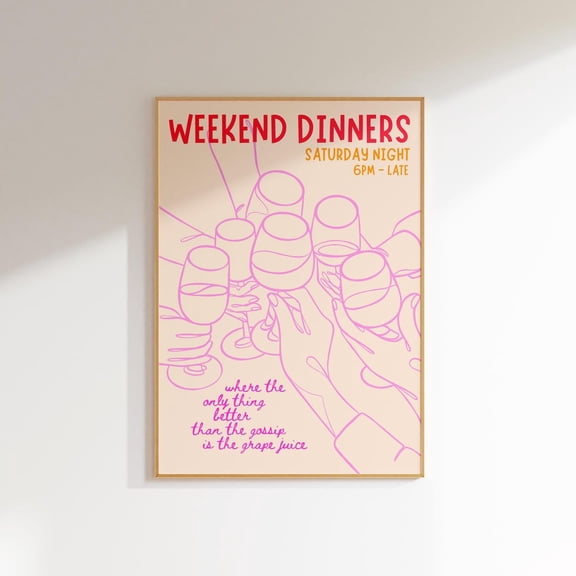 Kitchen And Dining Room Art Fun Kitchen Poster Apartment Decor Aesthetic Wall Art, Colorful Wall Art Kitchen Decor Funky Retro Art Print Wall Art, Modern Wall Decor, 16x24 UNFRAMED