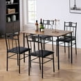 thumbnail image 1 of Kitchen Dining Room Table Piece Metal and Wood Rectangular Breakfast Nook, Dinette with Chairs, 1 of 6