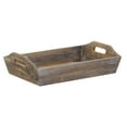 thumbnail image 1 of Kitchen Dinning Gift Deep Wooden Shabby Brown Tray With Side Handles, 1 of 7