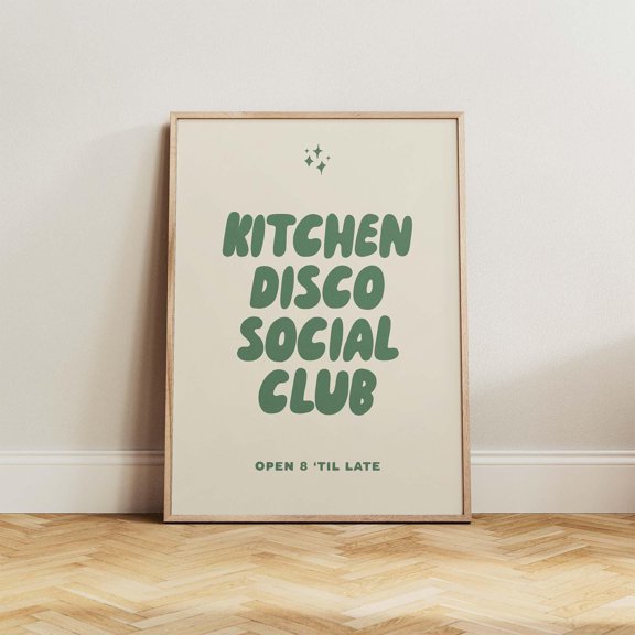 Kitchen Disco Poster Trendy Kitchen Wall Art, Poster Only
