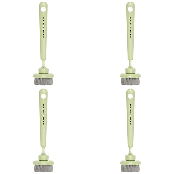 Kitchen Dish Brush, Torqee Long Handle Pot Scrubber, Handy Cookware Cleaner, for General Household Cleaning and Regular Kitchen Maintenance, Green 4PC