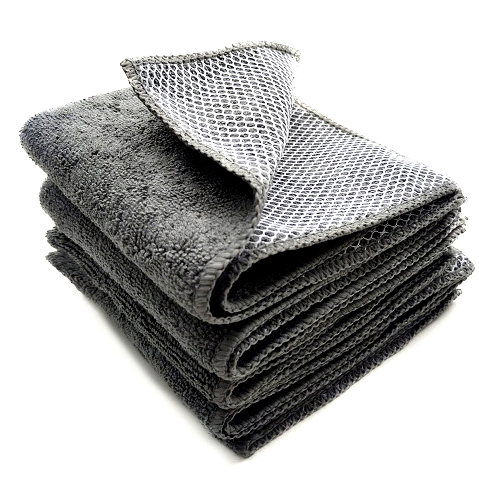 Kitchen Dish Cloths, Tea Towels Dish Scrubbing, Microfiber Cleaning Cloths  Dish Rags, 4 Pack, 12 x 12 Inches,Gray 
